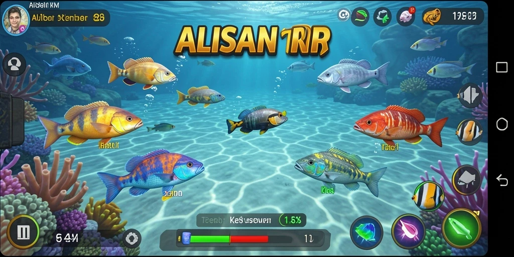 Screenshot gameplay <strong>ALISANRP</strong> menampilkan pemain menembak ikan dengan strategi yang cerdas.