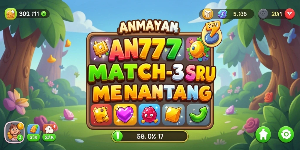 Tampilan gameplay AN777 yang penuh warna dan seru.