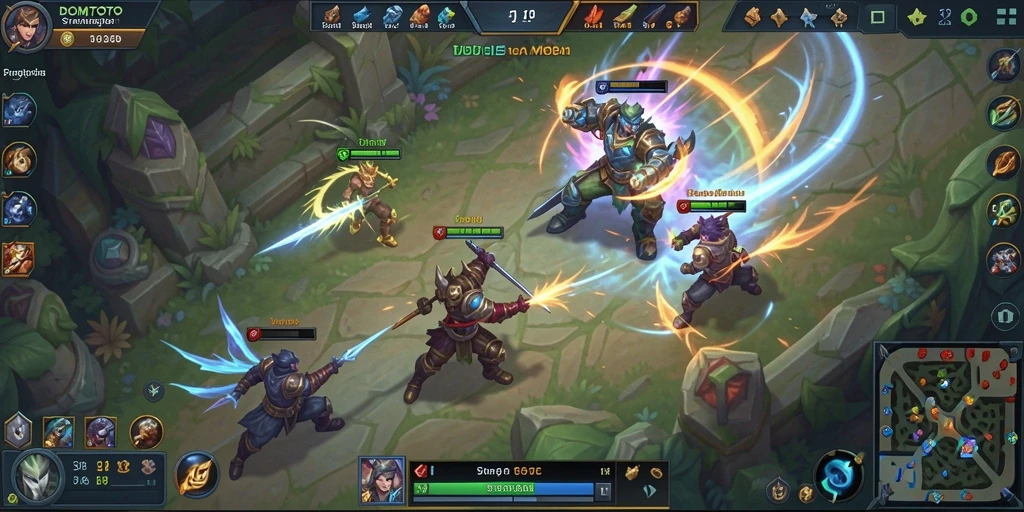Tampilan gameplay seru dan strategi pertarungan dalam <strong>DOMTOTO</strong>.