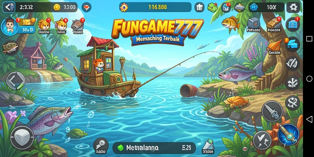 Tampilan gameplay FUNGAME777 yang menarik saat memancing.