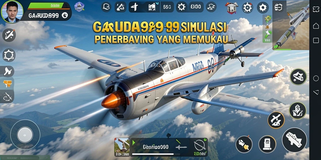 Tampilan menakjubkan dari gameplay GARUDA999 di udara.