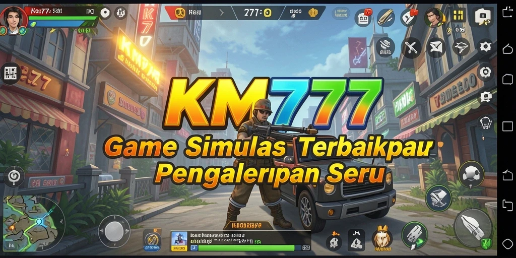 Screenshot gameplay KM777 dengan tampilan dunia yang menarik.