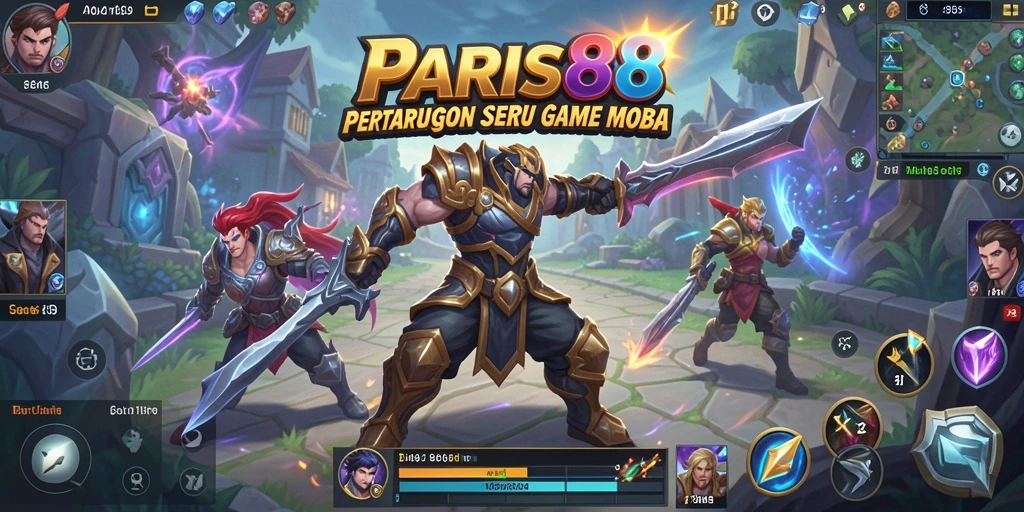 Tangkapan layar utama PARIS88 menampilkan pertarungan tim yang epik.