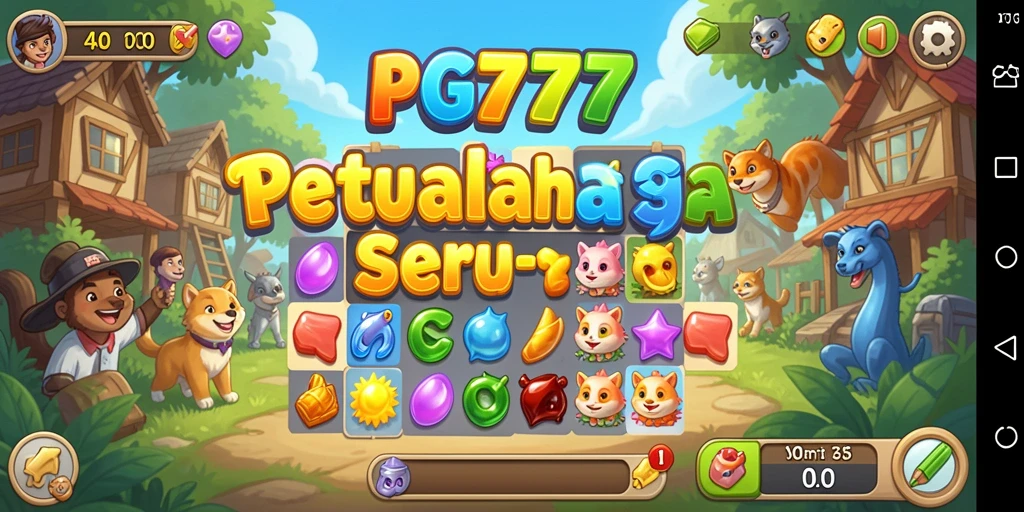 Menampilkan gameplay seru dalam PG777 Match-3.