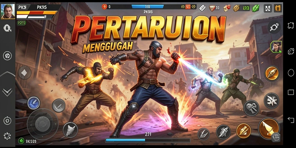 Tangkapan layar PK95 menunjukkan momen pertarungan mendebarkan antara dua karakter.