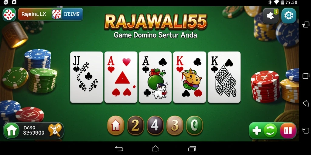 Screenshot RAJAWALI55 yang memperlihatkan serunya gameplay Domino.