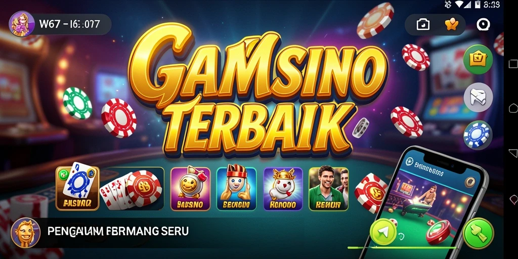 Tampilan menegangkan dari permainan Kasino di W67.